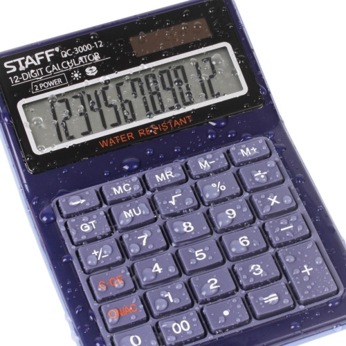 Калькулятор настольный водонепроницаемый Staff PLUS DC-3000-12 12 разрядов 250424 фото 7